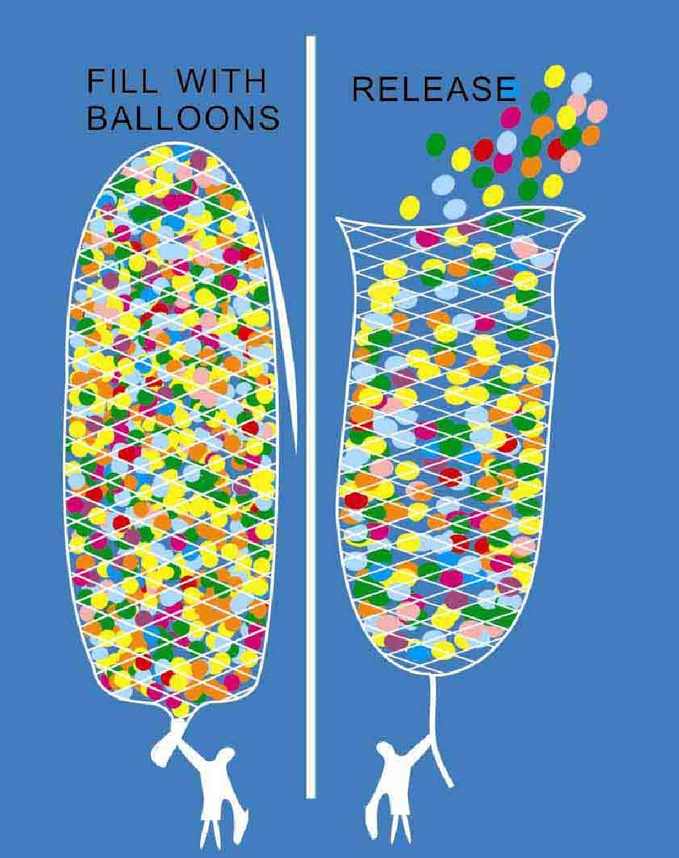 Ballonnetz - Sacknetz - 200 Ballons