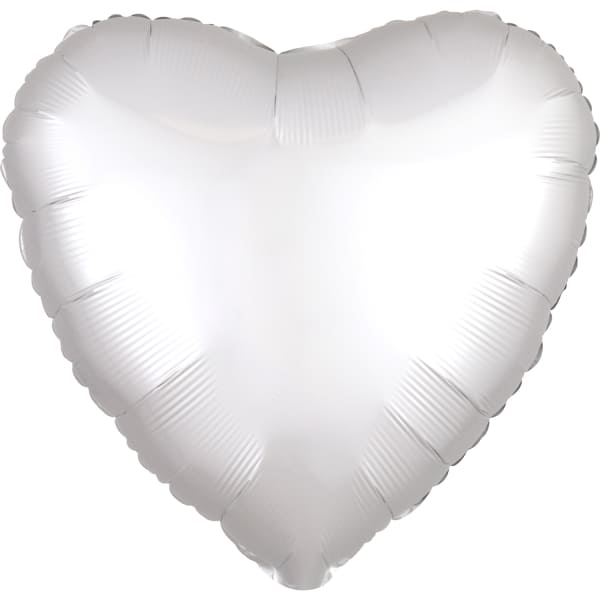 Folienballon - Herz - Weiß - 45cm